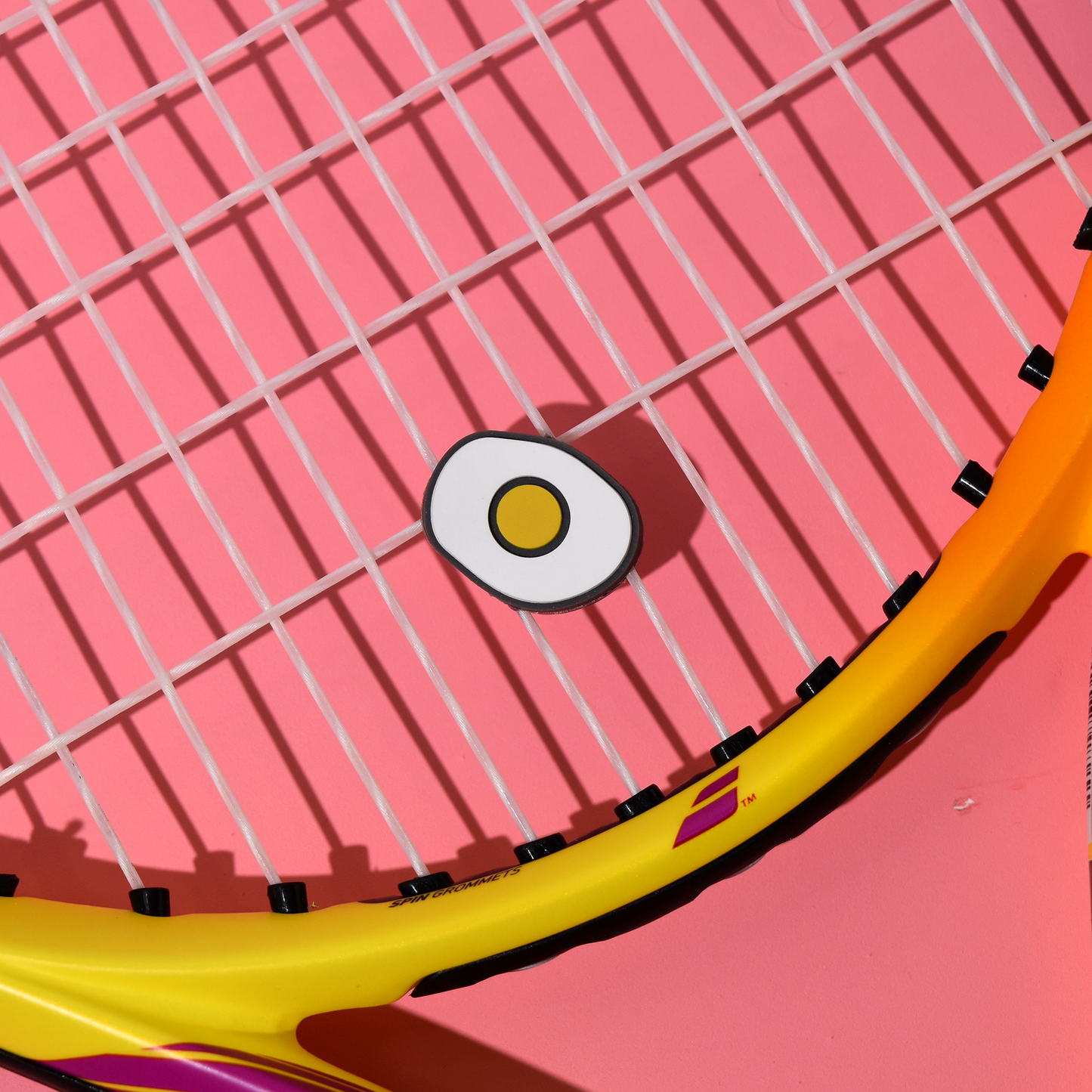 Delicious Dampeners - (2-Pack) Fried Egg - Food Tennis Vibration Dampener