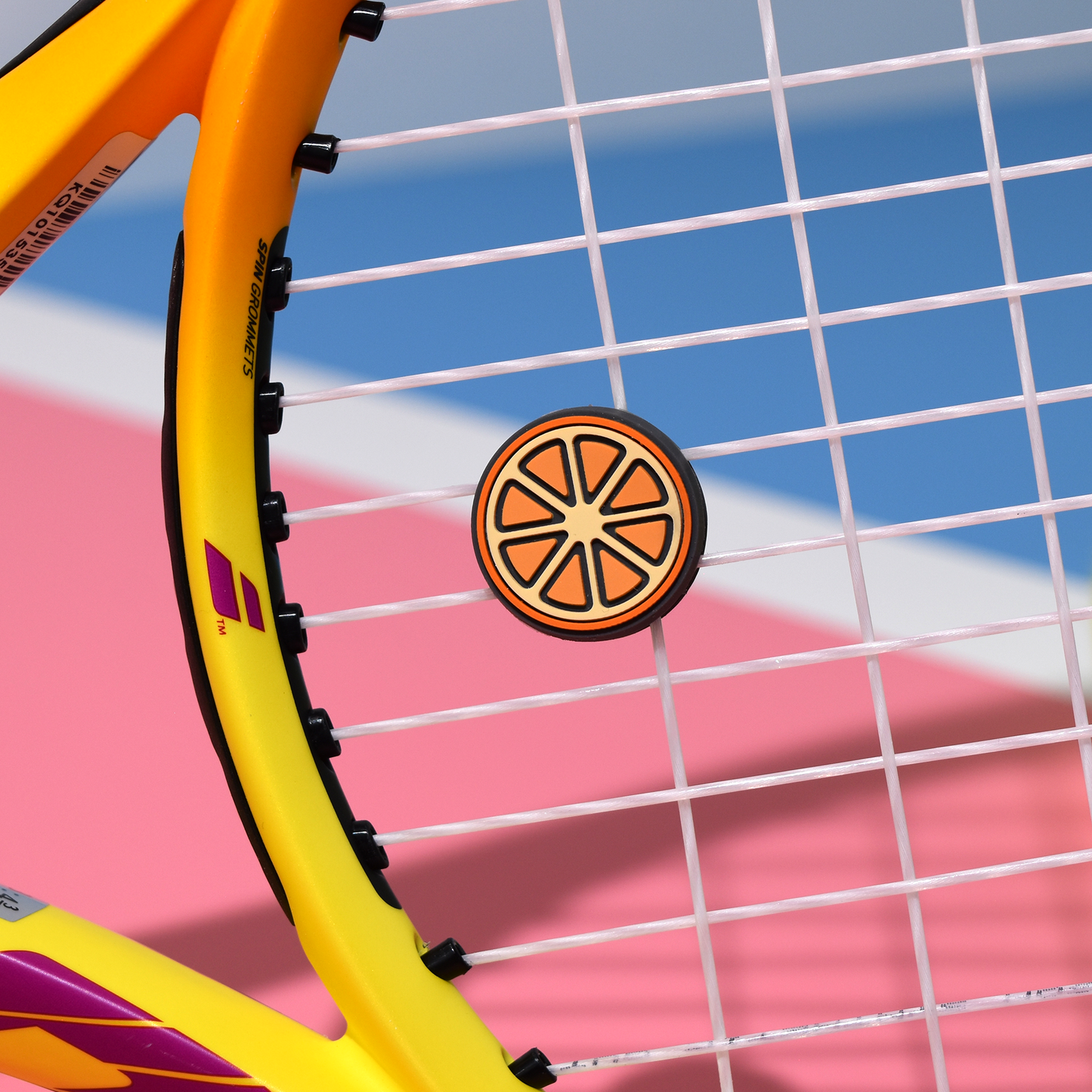 Delicious Dampeners - (2-Pack) Orange - Food Tennis Vibration Dampener