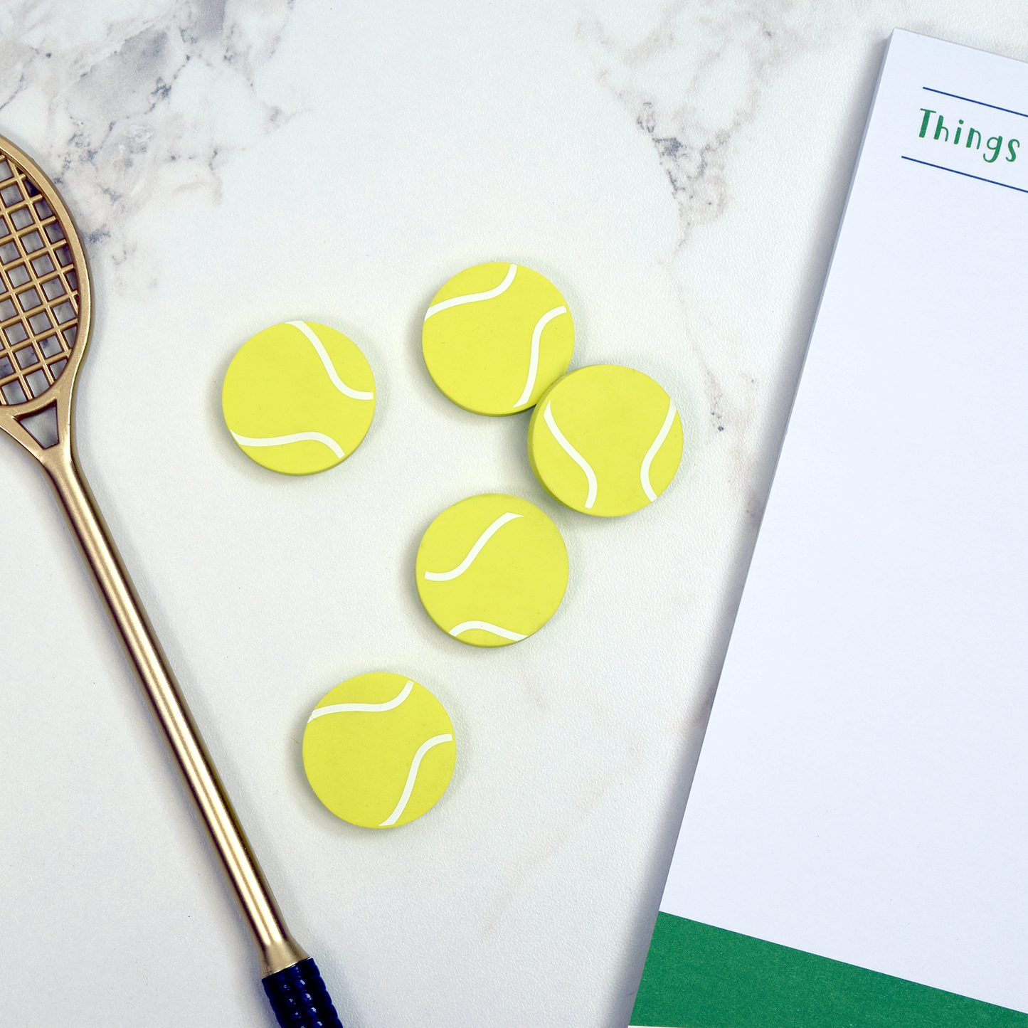 Tennis Ball Erasers (5-Pack)