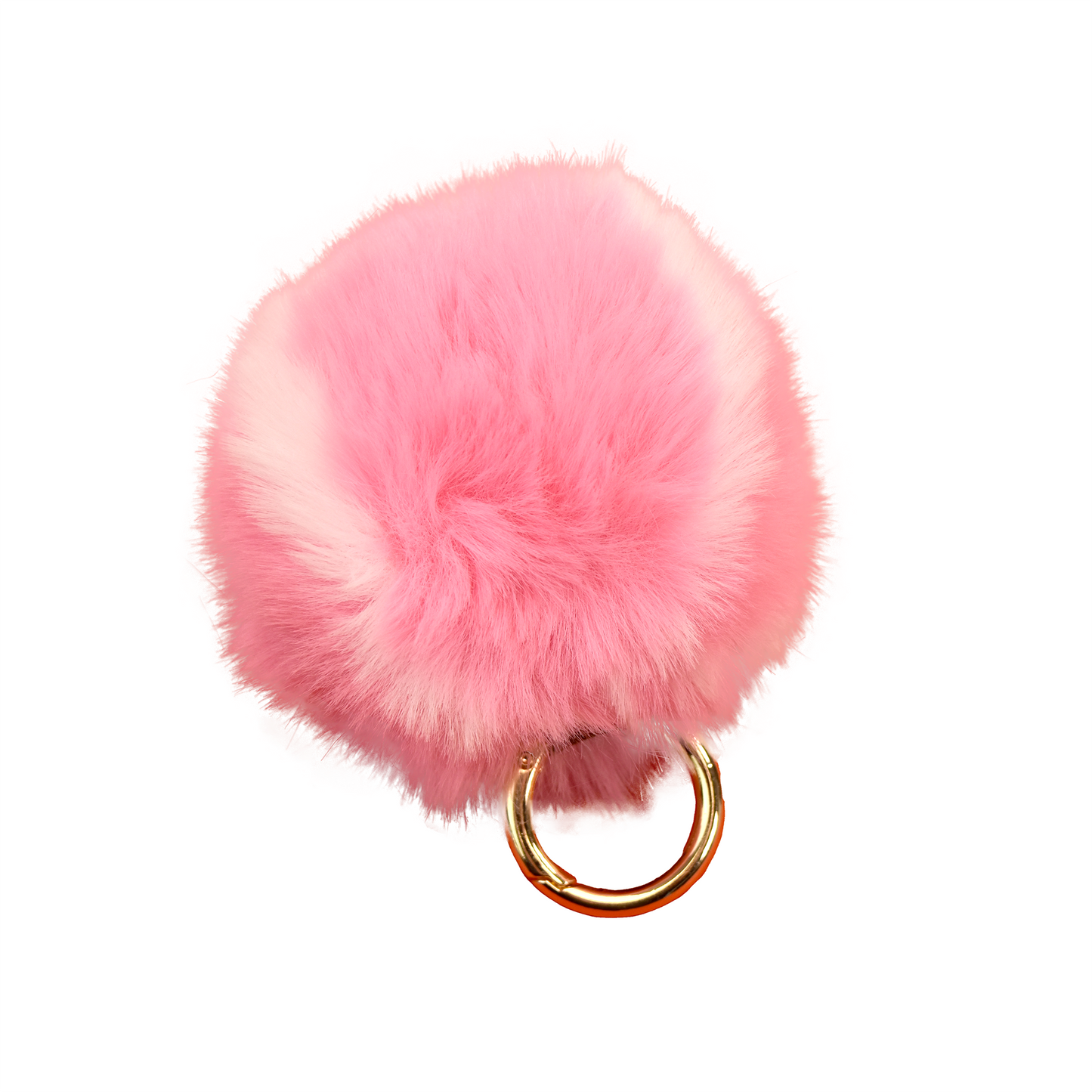 Furry Tennis Ball Keychain - Pink