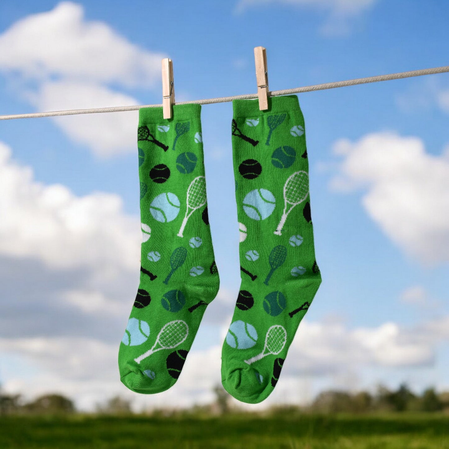 Men's Tennis Dress Socks - Green