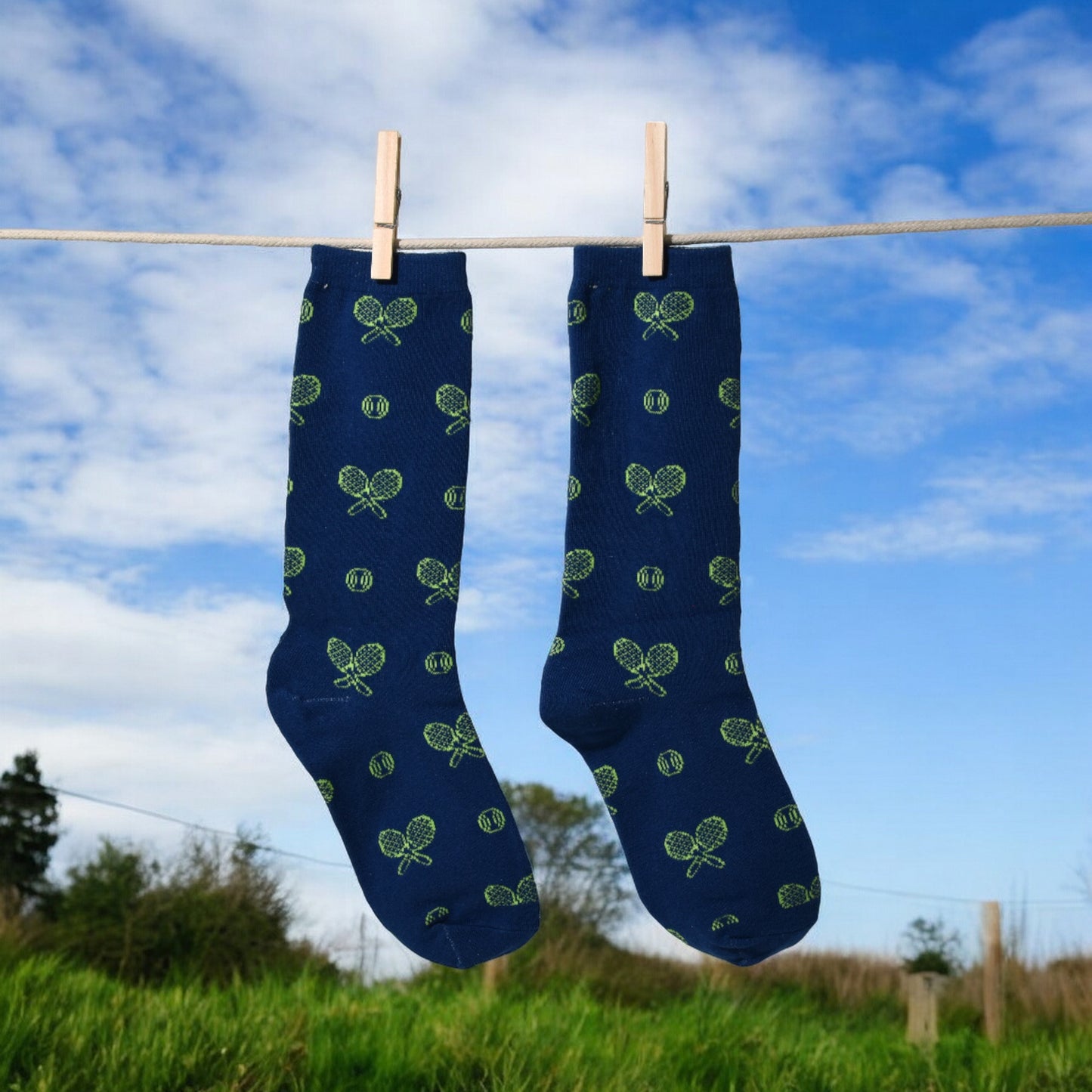 Men's Tennis Dress Socks - Night Match Blue