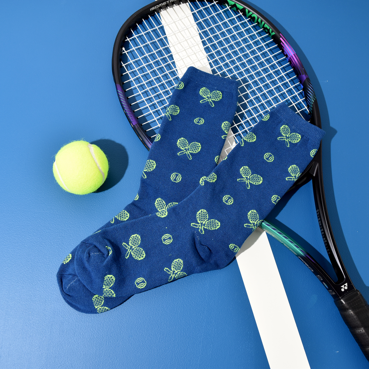 Men's Tennis Dress Socks - Night Match Blue