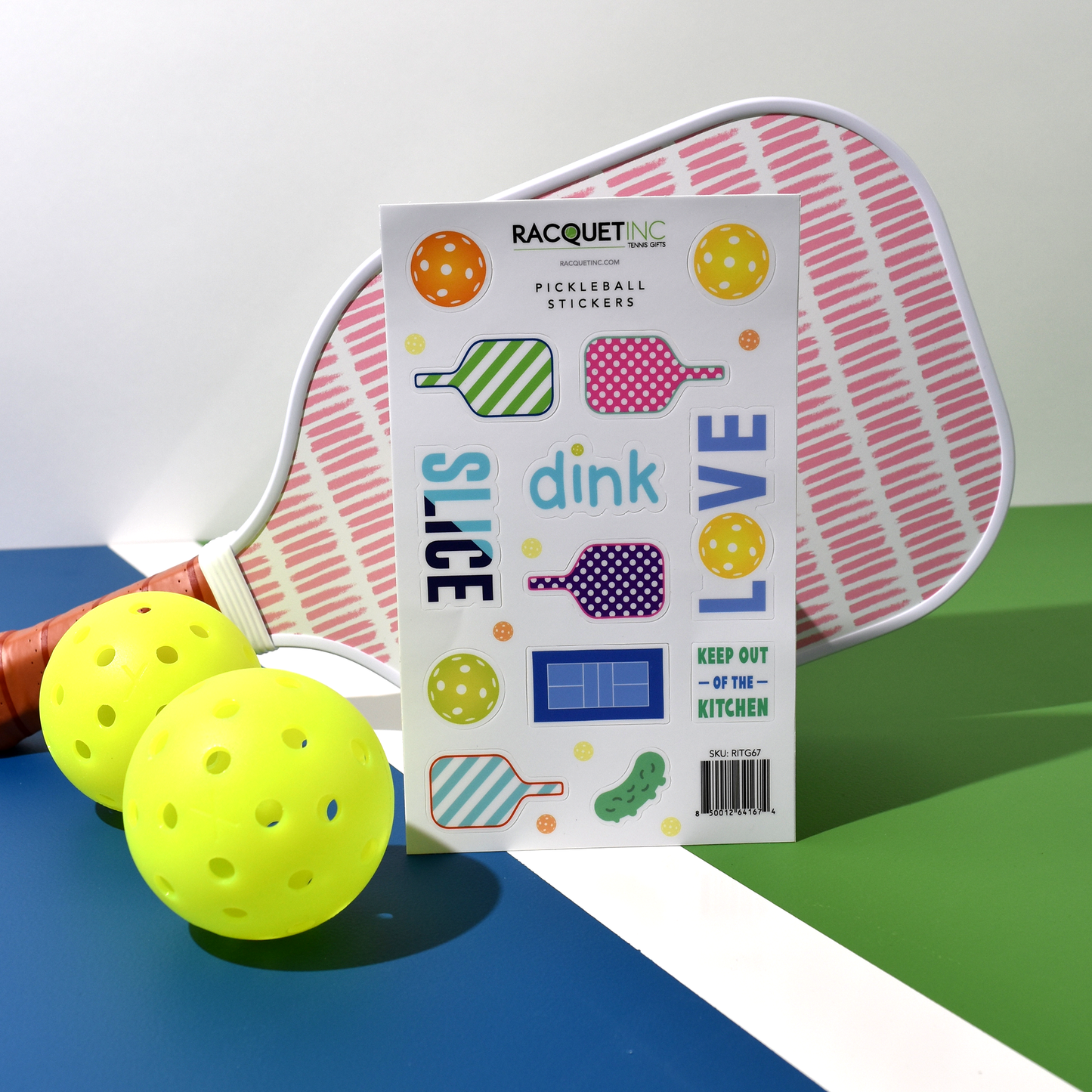 Second view of pickleball sticker sheet