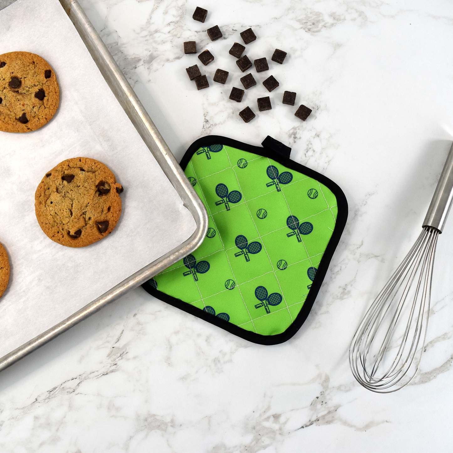 Tennis Pot Holder - Grass Court Green