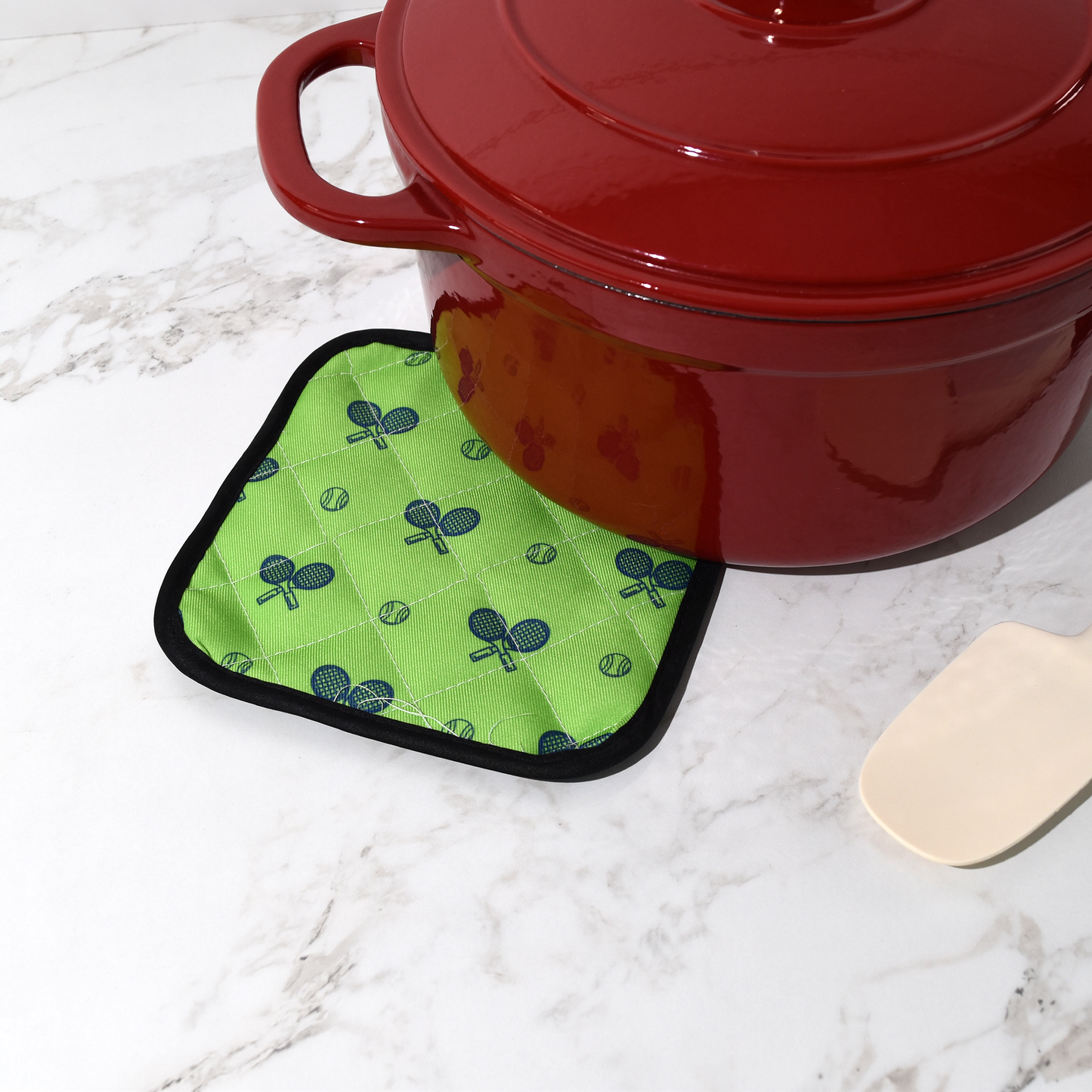 Tennis Pot Holder - Grass Court Green