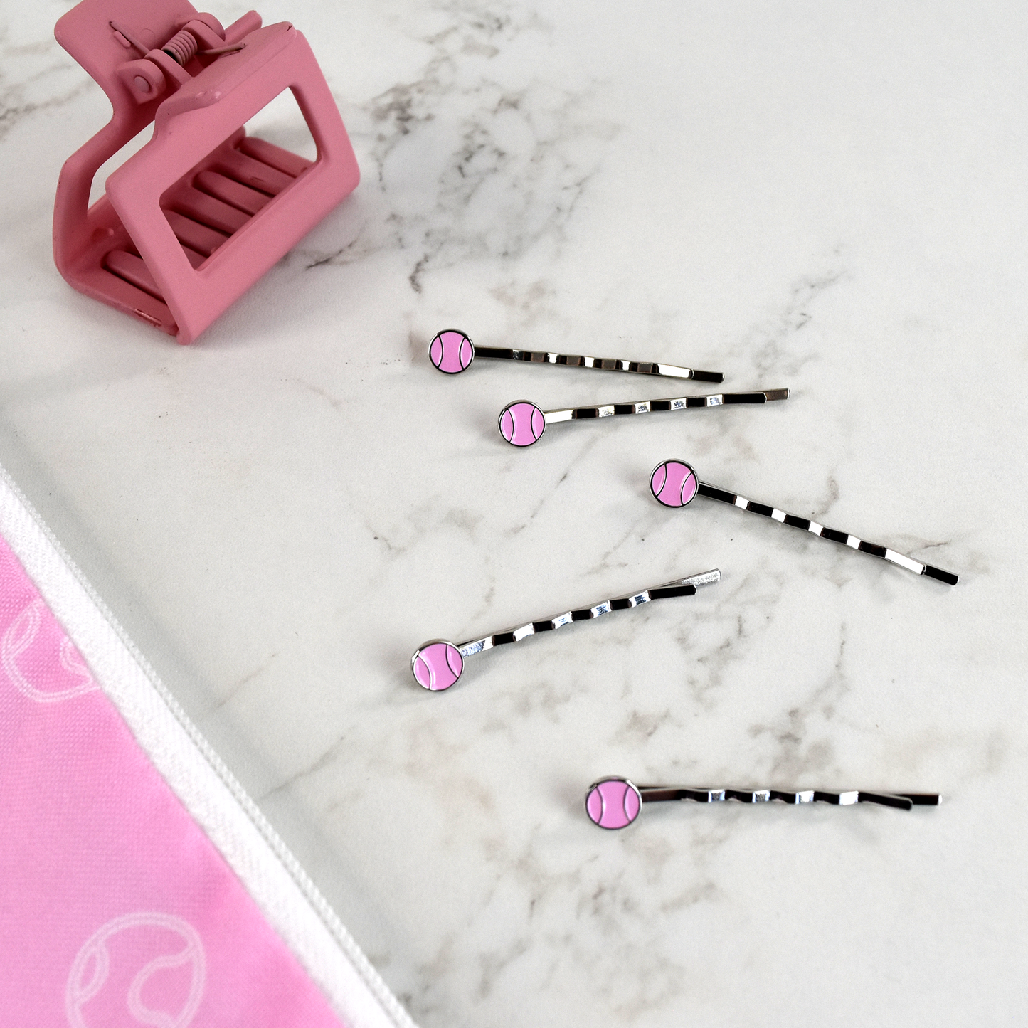Tennis Hair Pins (5-Pack) - Pink