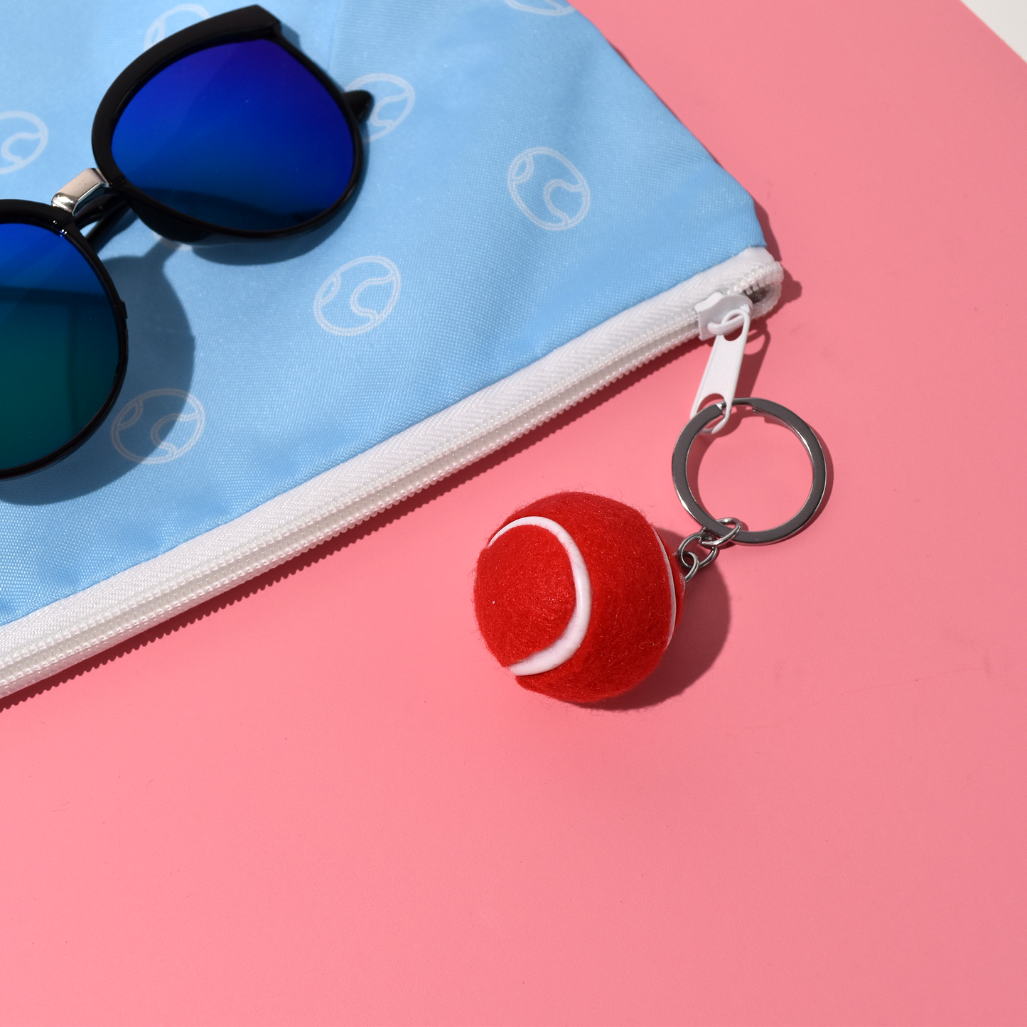Tennis Ball Keychain - Red