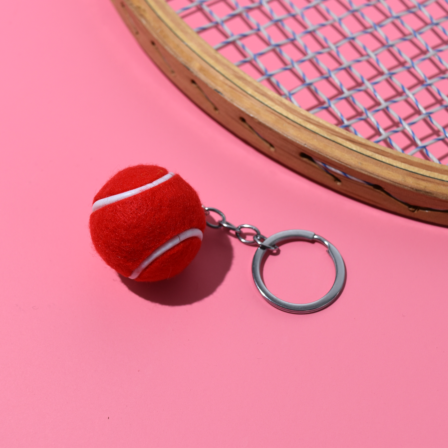Tennis Ball Keychain - Red