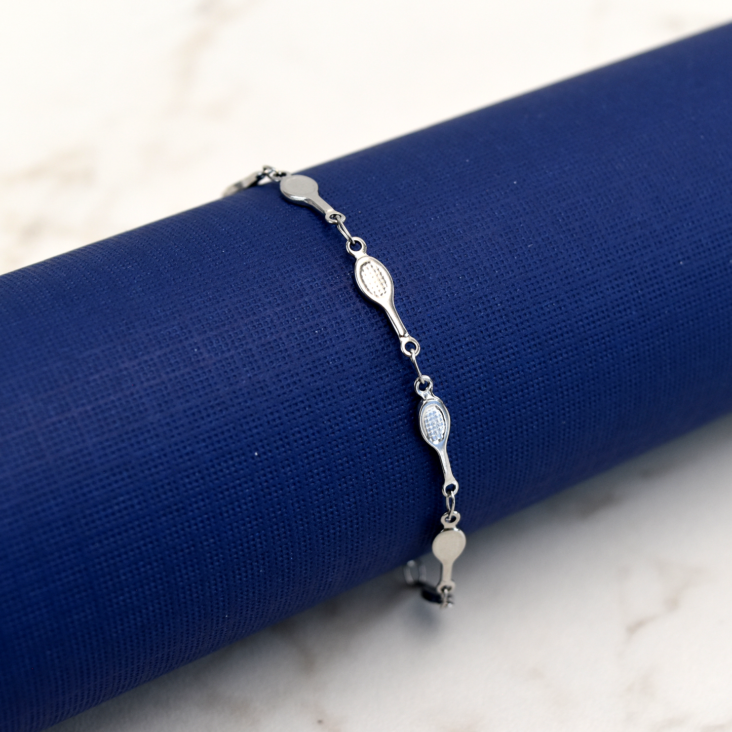 Tennis Racquet Bracelet - Silver