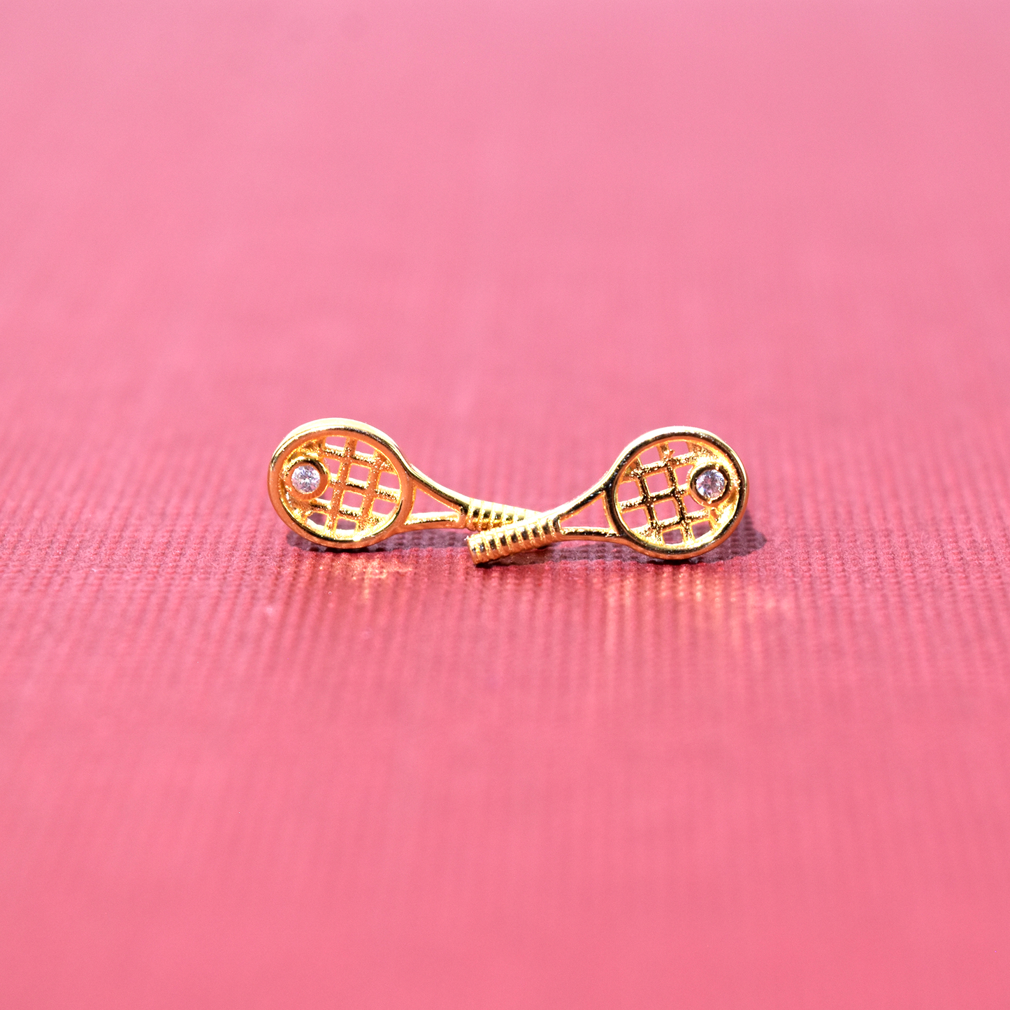 Tennis Racquet Earrings - Gold
