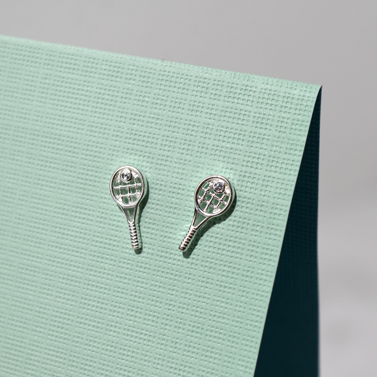 Tennis Racquet Earrings - Silver