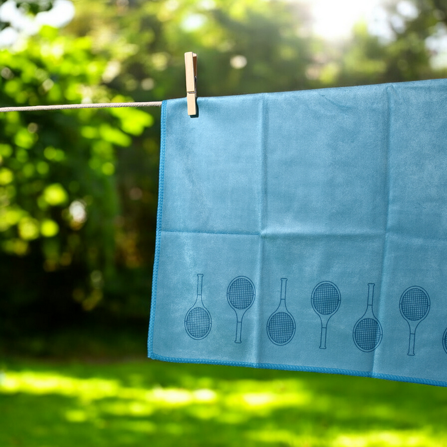 Tennis Towel - Teal - Tennis Racquets