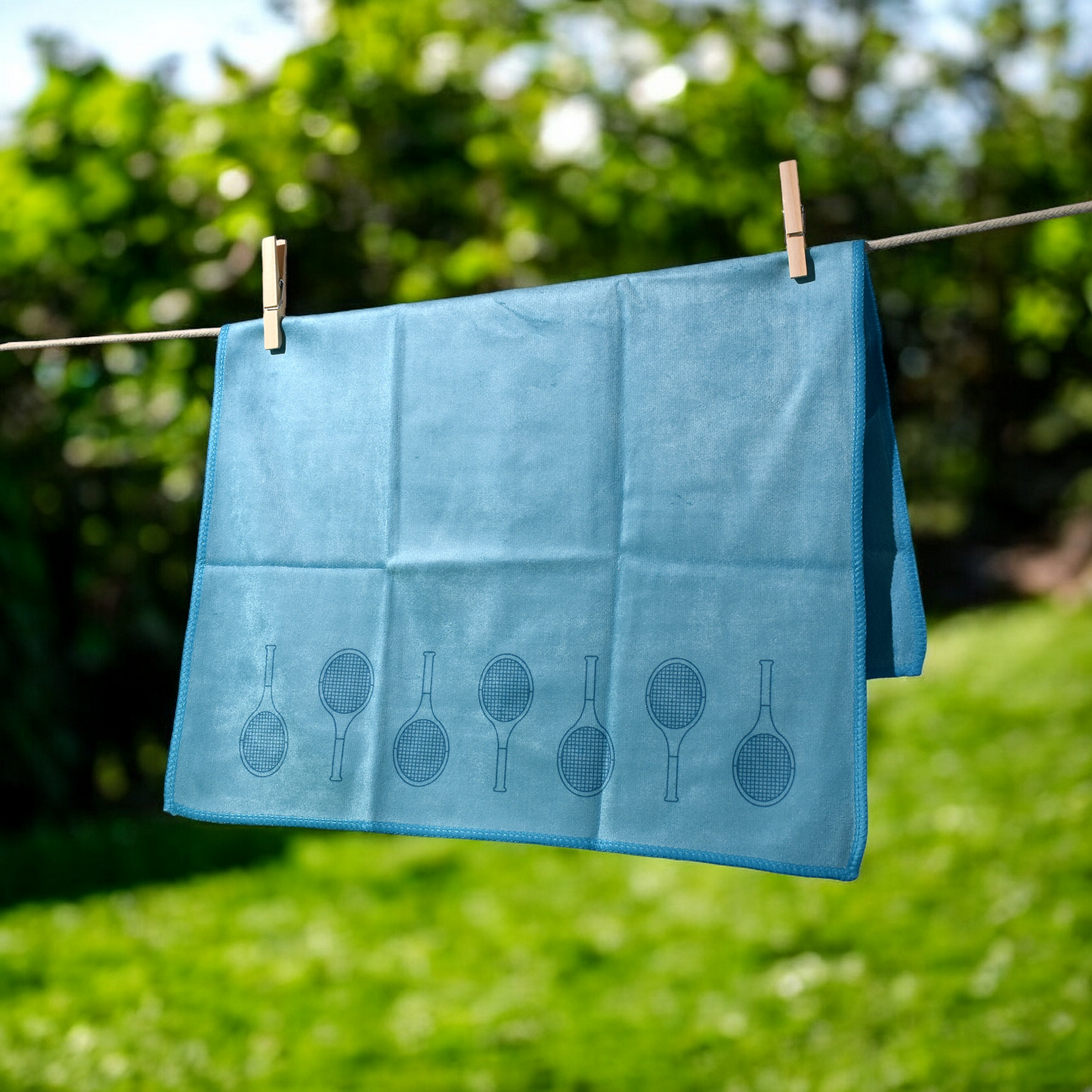 Tennis Towel - Teal - Tennis Racquets