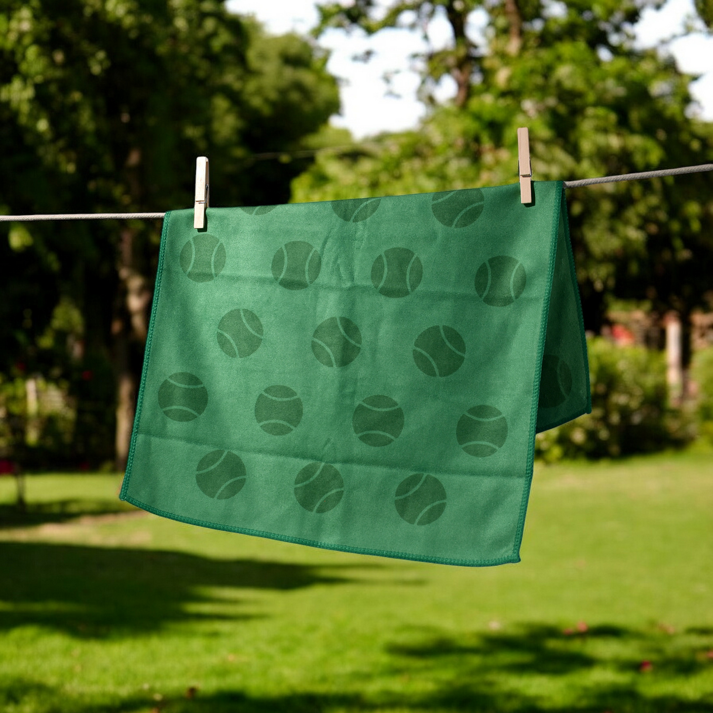 Tennis Towel - Green - Tennis Balls