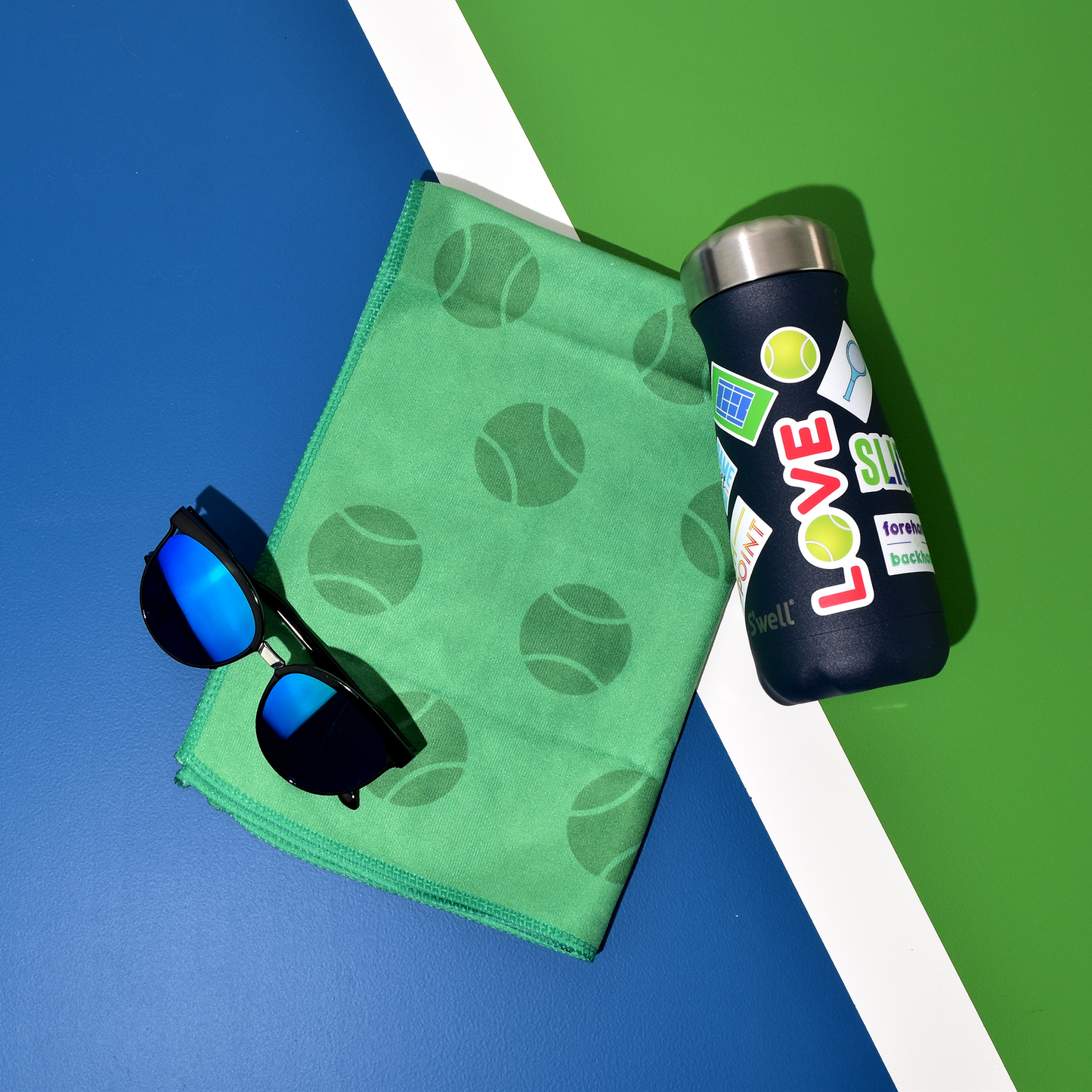 Tennis Towel - Green - Tennis Balls