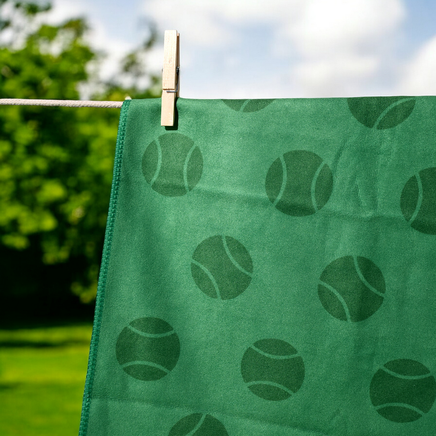 Tennis Towel - Green - Tennis Balls