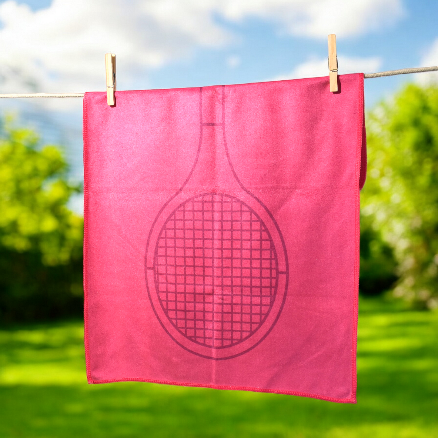 Tennis Towel - Pink - Tennis Racquet