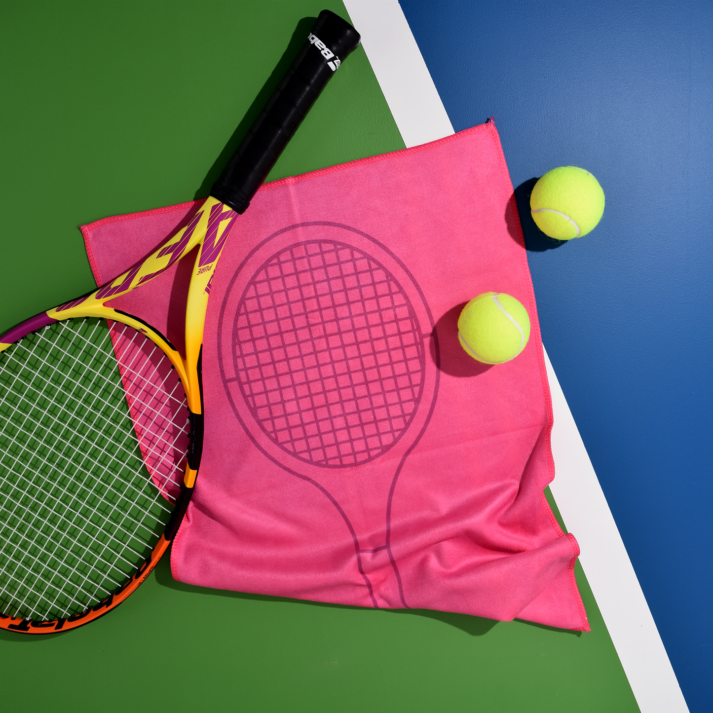 Tennis Towel - Pink - Tennis Racquet