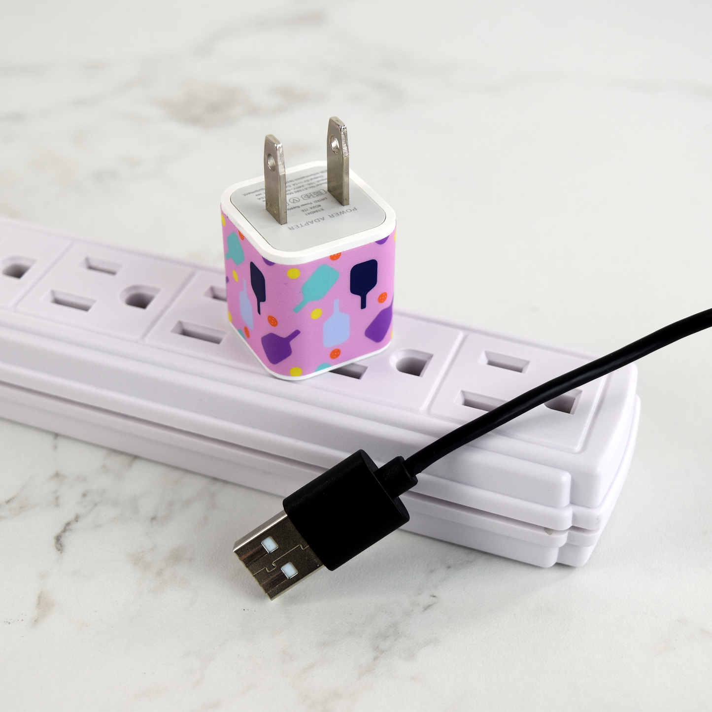 Pickleball USB Adaptor Plug - Pink