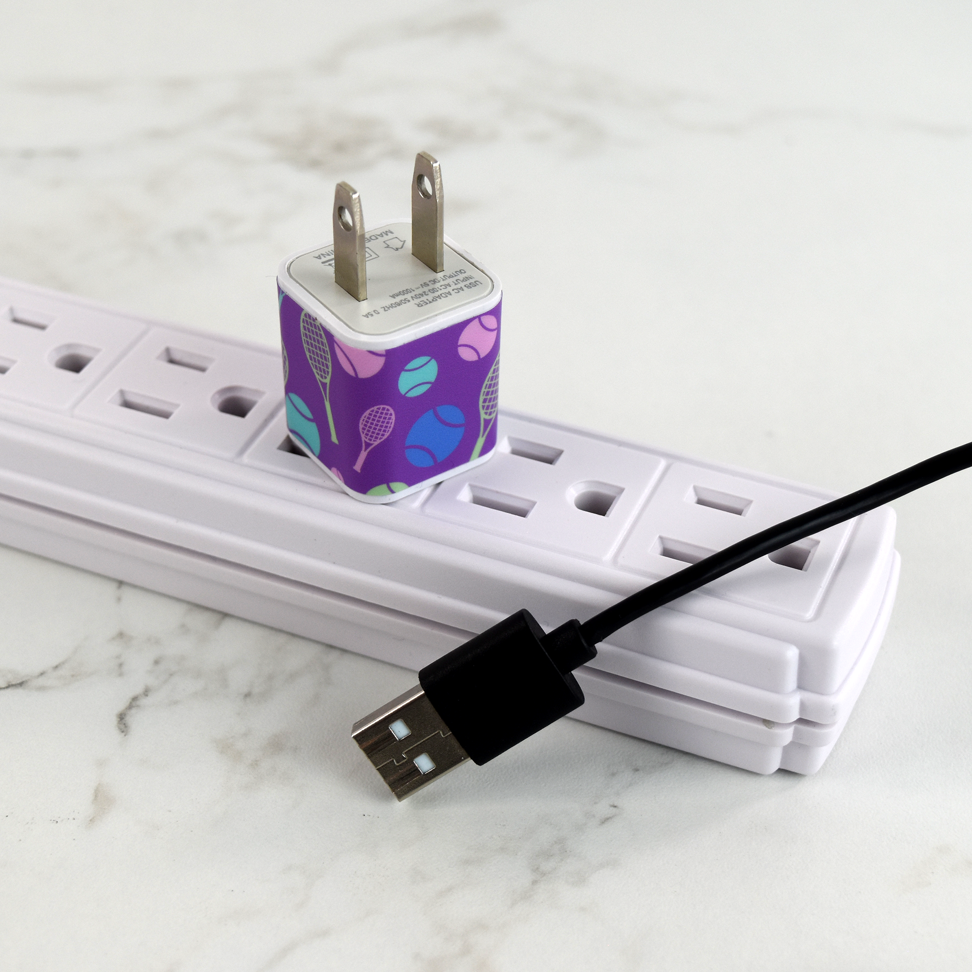 Tennis Racket Plug Tennis USB Adapter Plug (Purple) | Racquet Inc