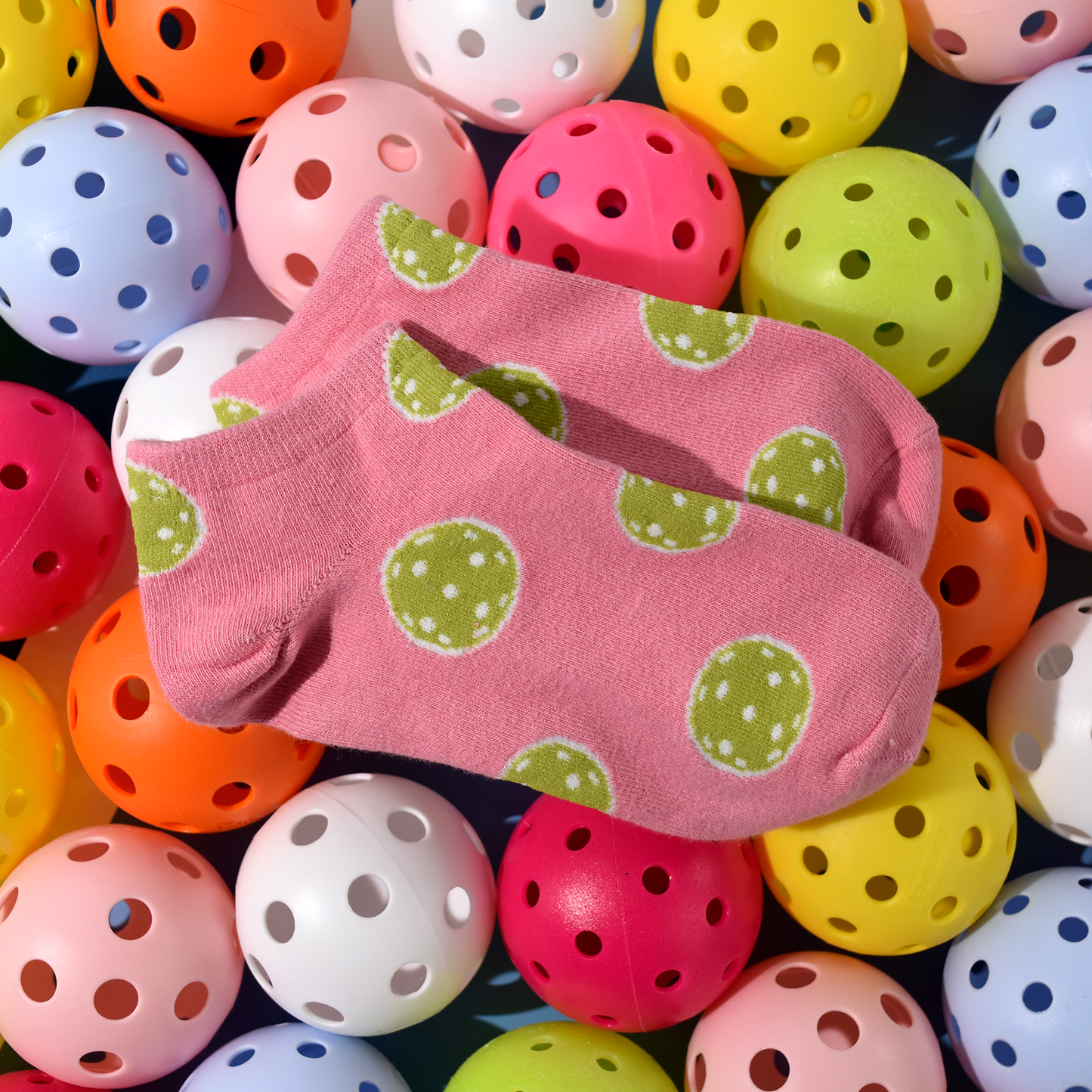 Pickleball lover's gift set (pink and teal) — side angle view