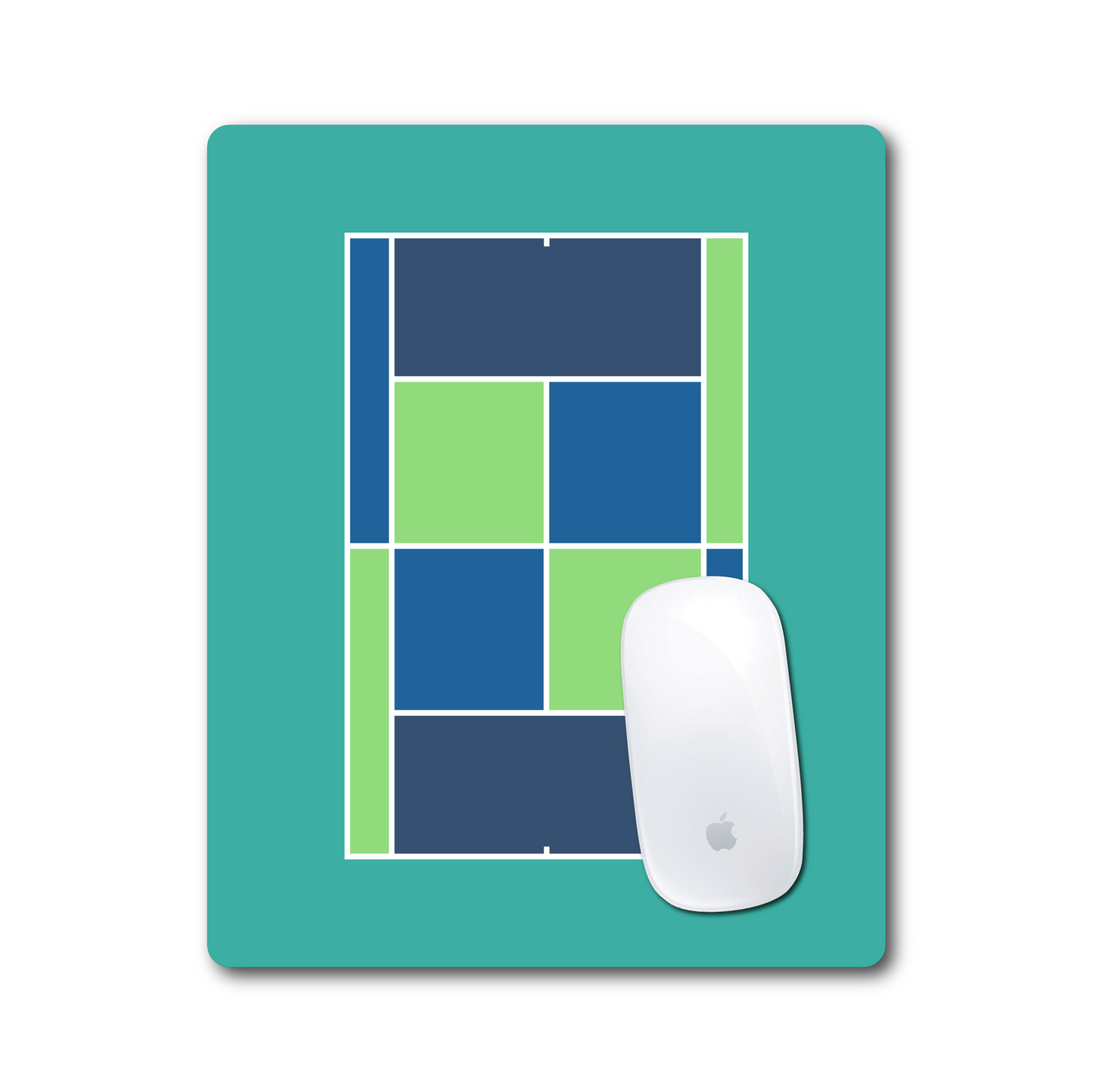Tennis Court Mouse Pad - Teal - Racquet (Racket) Inc Tennis Gifts