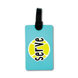 Tennis Bag Tag - Serve - Teal - Racquet Inc Tennis Gifts