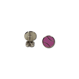 Products Flat Tennis Ball Earrings - Pink _ clip back