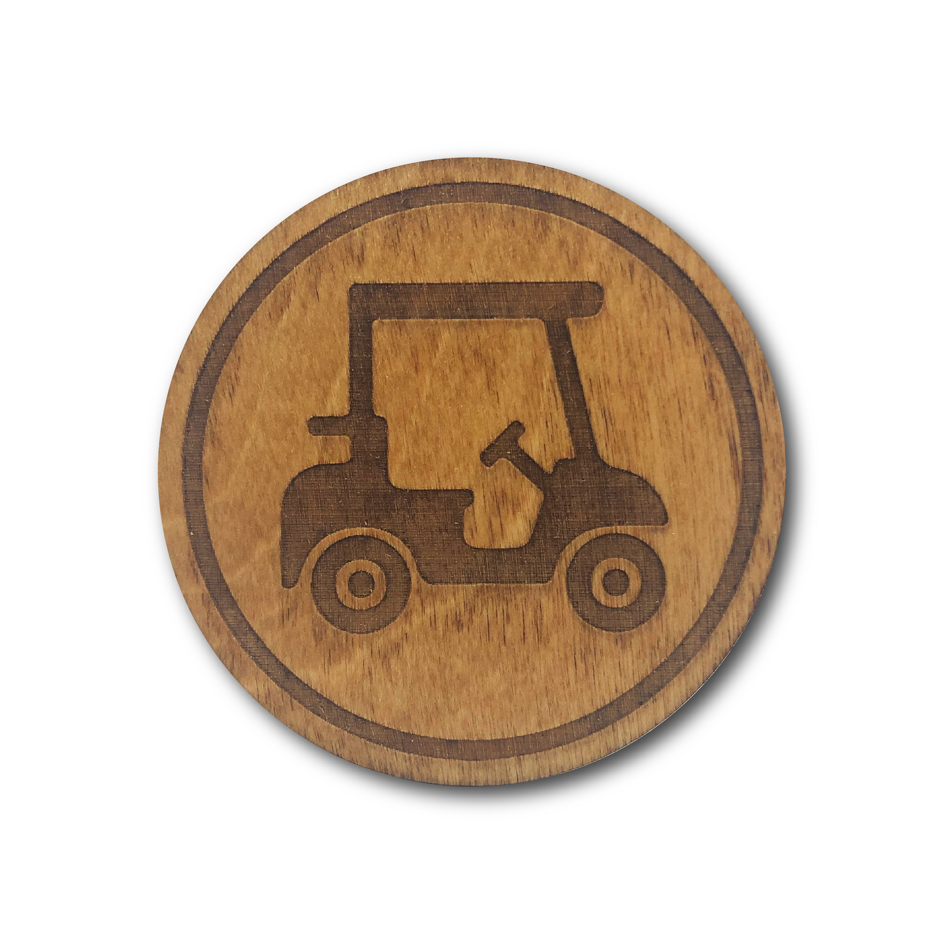 Premium Wood Drink Coasters - Golf Cart - Racquet Inc Tennis Gifts