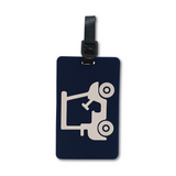 Golf Bag Tag - Navy Blue Golf Cart Racquet Inc Tennis Gifts