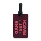 Tennis Bag Tag - Game Set Match - Magenta - Racquet Inc Tennis Gifts