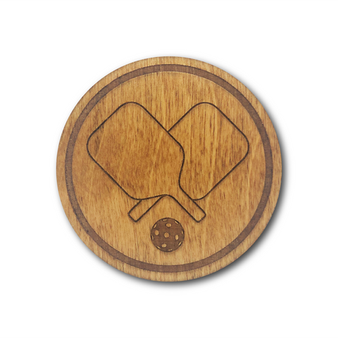 Premium Wood Drink Coasters (6-Pack) - Pickleball Paddles