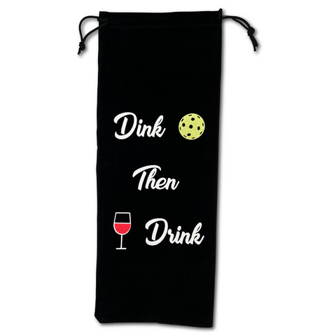 Pickleball Reusable Wine Bottle Gift Bag - Drink Then Dink