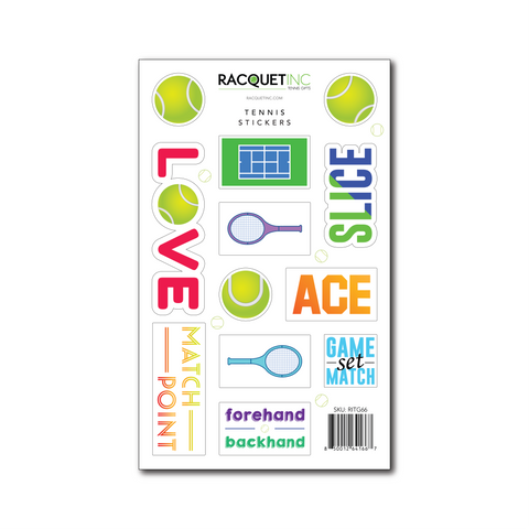Tennis Sticker Sheet - Racquet (Racket) Inc Tennis Gifts