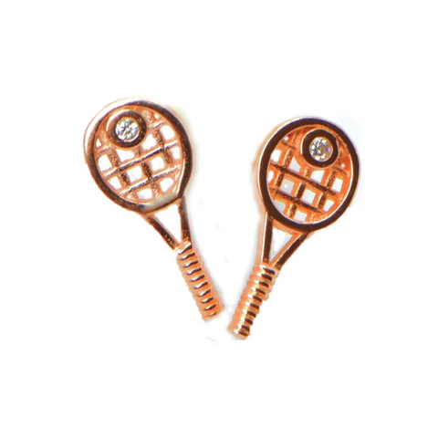 Tennis Racquet Earrings - Rose Gold - Racquet (Racket) Inc Tennis Gifts