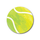 Premium Wood Drink Coasters (6-Pack) - Tennis Ball - Watercolors