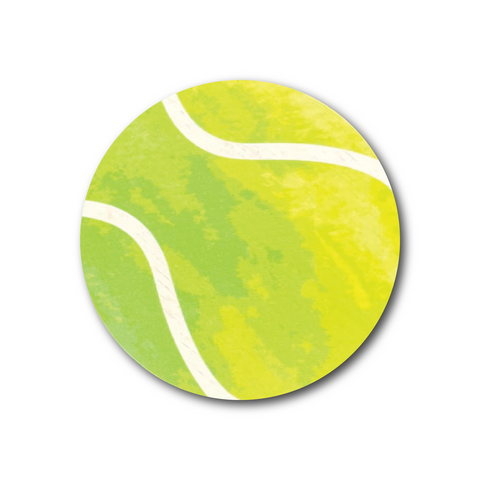 Premium Wood Drink Coasters (6-Pack) - Tennis Ball - Watercolors